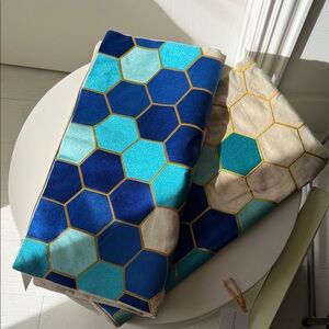 Trina Turk Hexagon Pattern Decorative Pillowcases in Blue and Teal set of 2